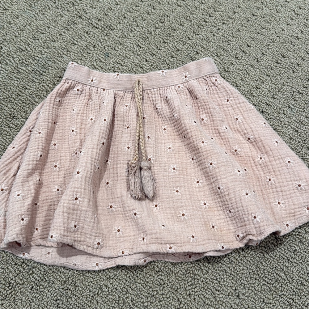 Rylee + Cru Pink Smocked Skater Mini Skirt